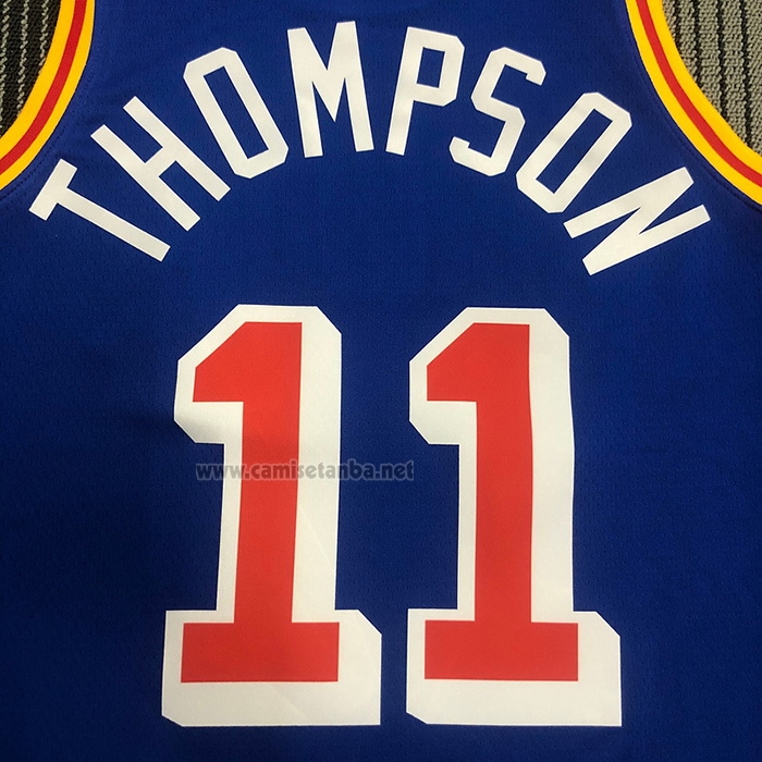 Camiseta Golden State Warriors Klay Thompson #11 75th Anniversary Azul
